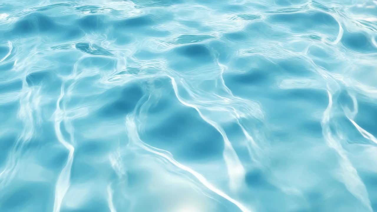 宁静的特写视频，展现温柔海浪与阳光映照