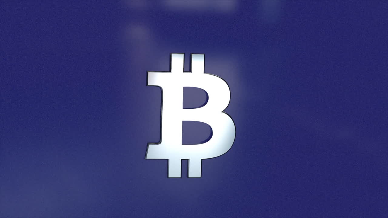 símbolo de bitcoin en fondo azul oscuro