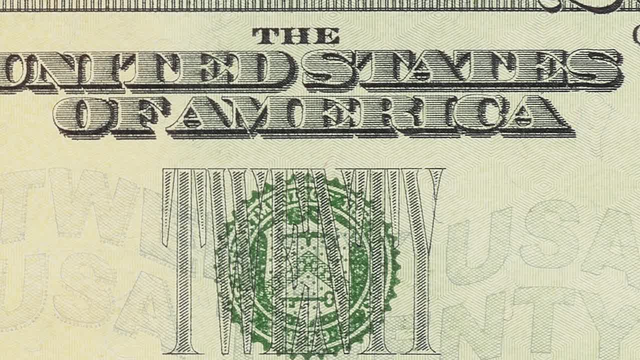 미국 달러 지폐 매크로 보기 스 ⁇  모션 배경