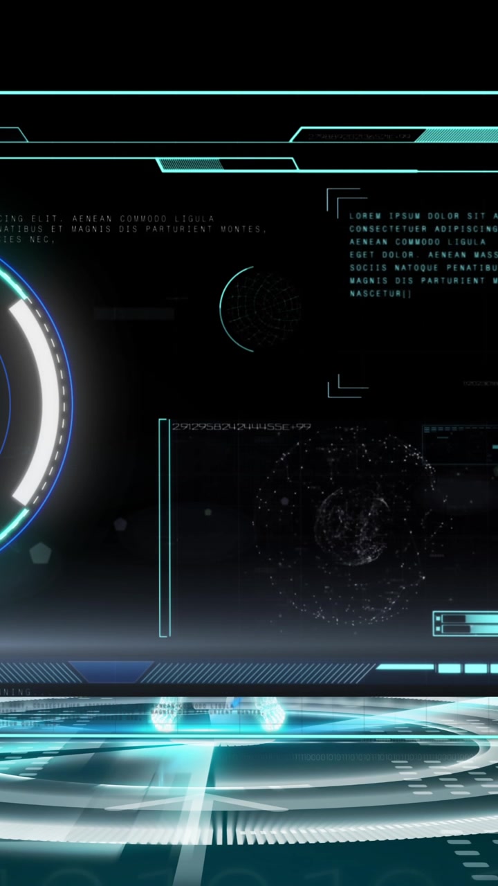 Animation of scope scanning and data processing on screen