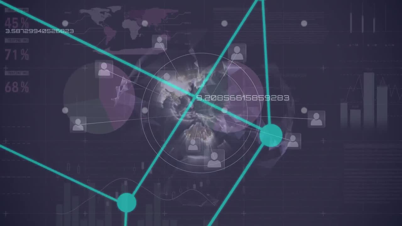 animación de la red de conexiones a través del procesamiento de datos