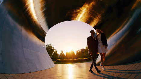 sunset stroll through modern art tunnel