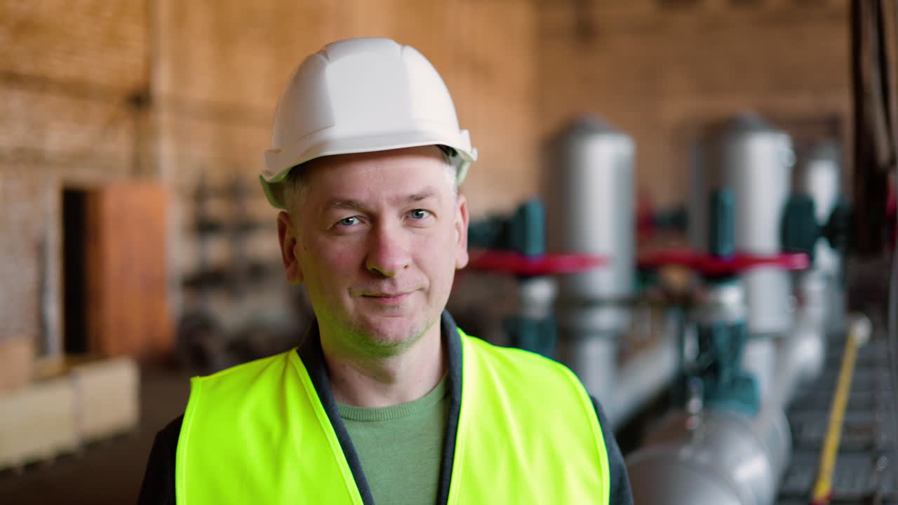 Middle-aged man at the factory