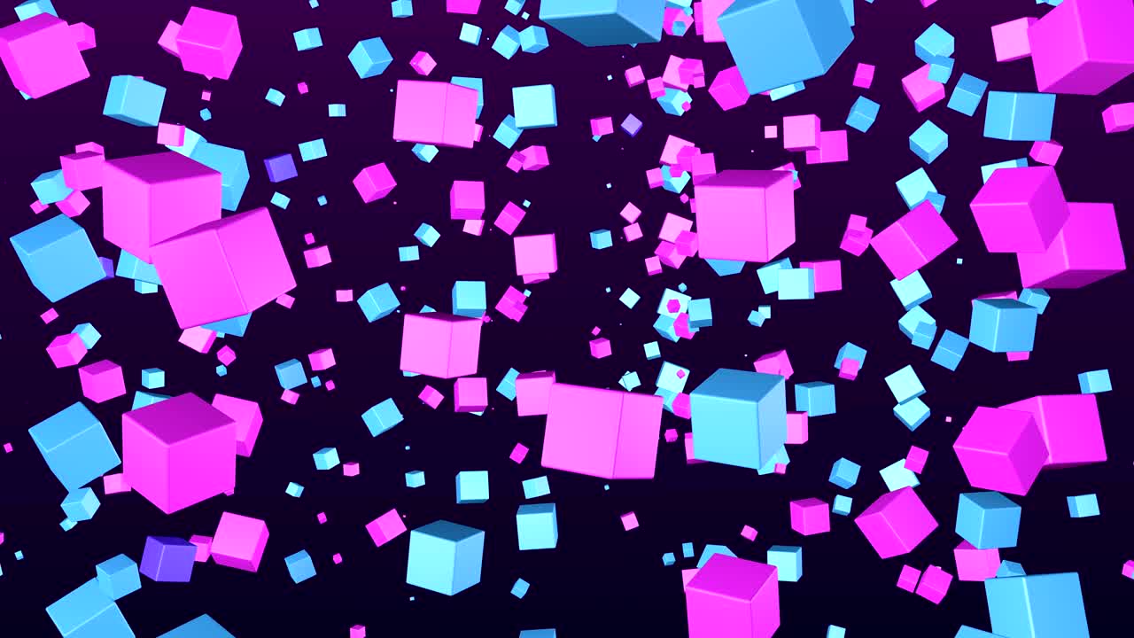 fondo de bucle de cubos de neón