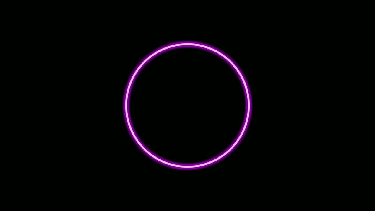 animación de borde de círculo de luz de neón multicolor sobre fondo negro