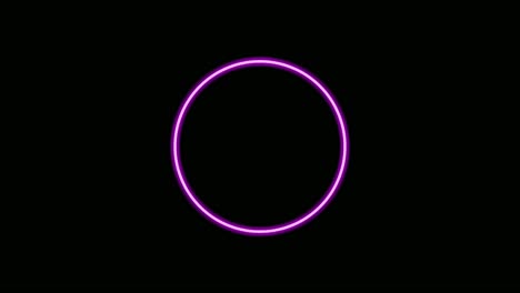 animación de borde de círculo de luz de neón multicolor sobre fondo negro
