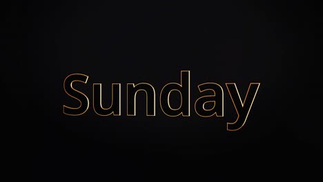 sunday 3d text on black background