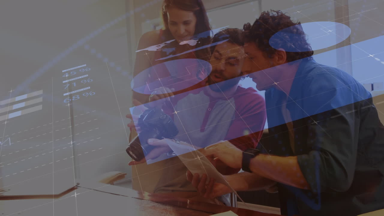 animación de las estadísticas y el procesamiento de datos financieros sobre los empresarios