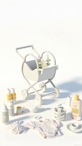 collection of baby care items and accessories
