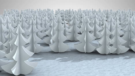 animation of fir trees in winter landscape