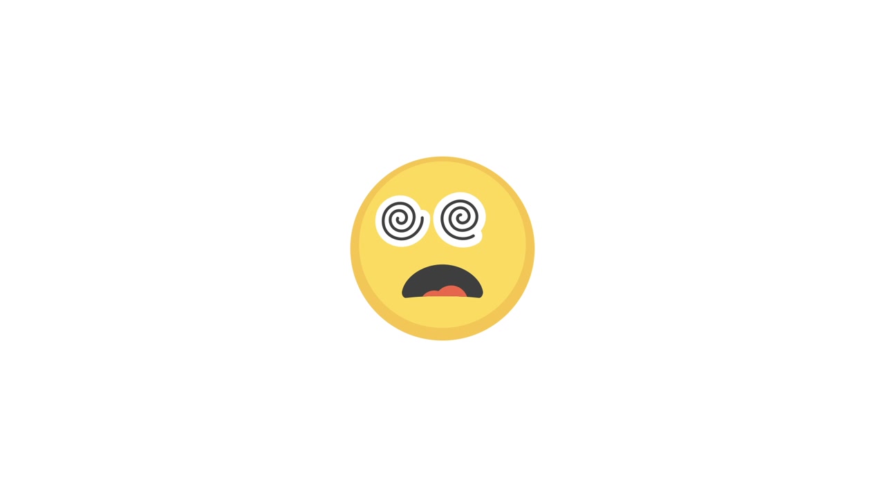 Animated Dizzy Emoji Face with Spiral Eyes