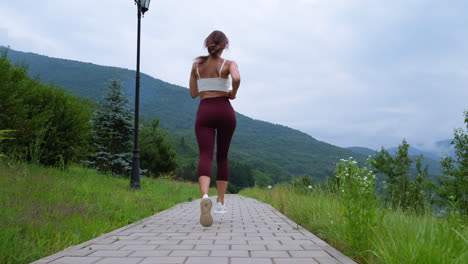 woman running in nature