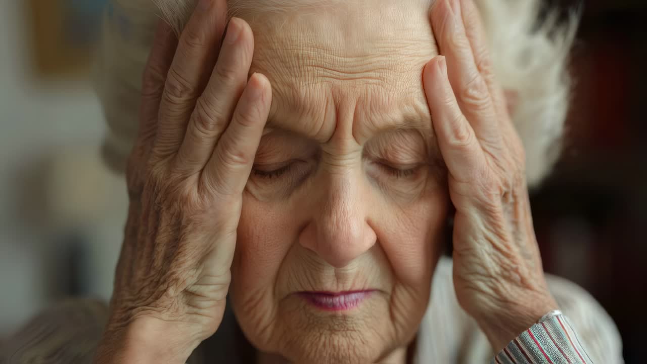 mujer anciana en apuros