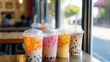 bubble tea at a cafe