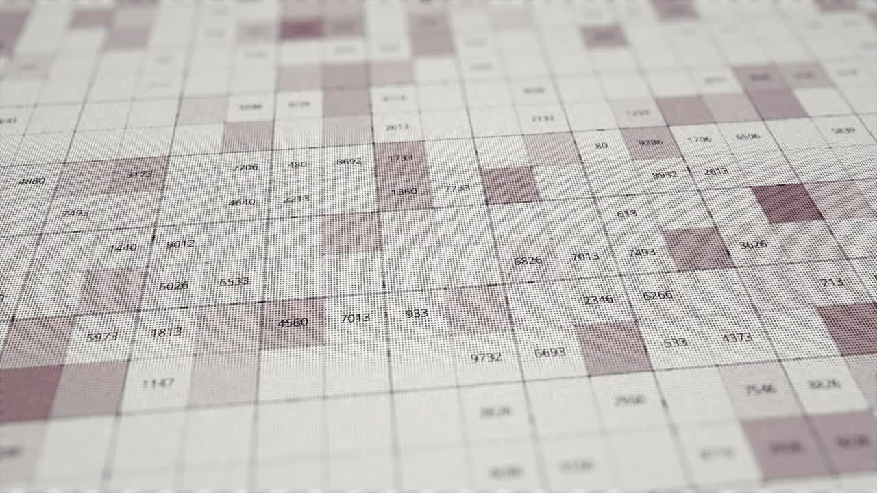 cuadrícula de datos de hoja de cálculo detallada