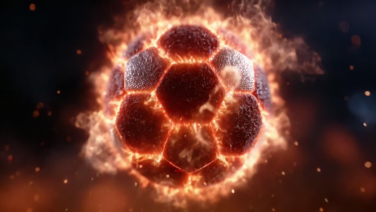 A Stunning Visual Representation of a Soccer Ball Engulfed in Flames, Symbolizing Passion and Intensity in the World of Sports and Competitive Play