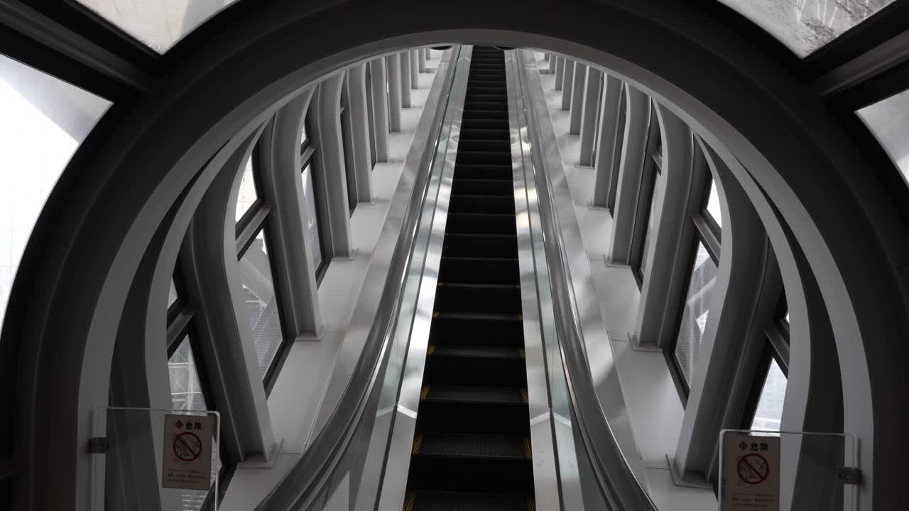 Iconic Escalator Staircase at Umeda Sky Building, Osaka Japan
