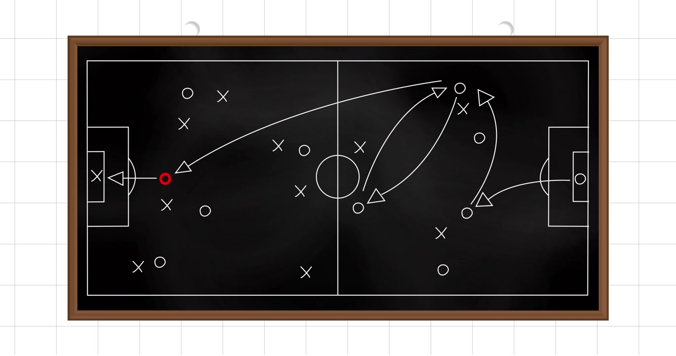 Animation of game plan on white background