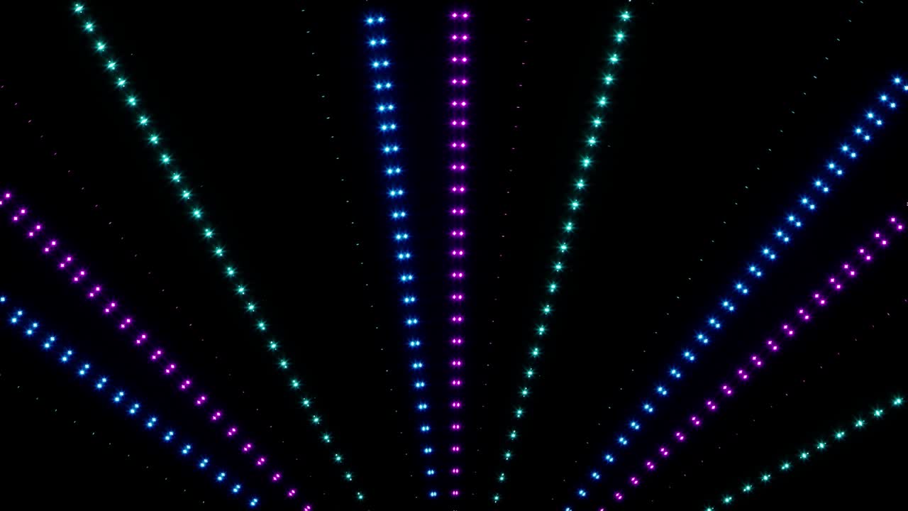 brillantes rayos de luz de neón con patrón punteado