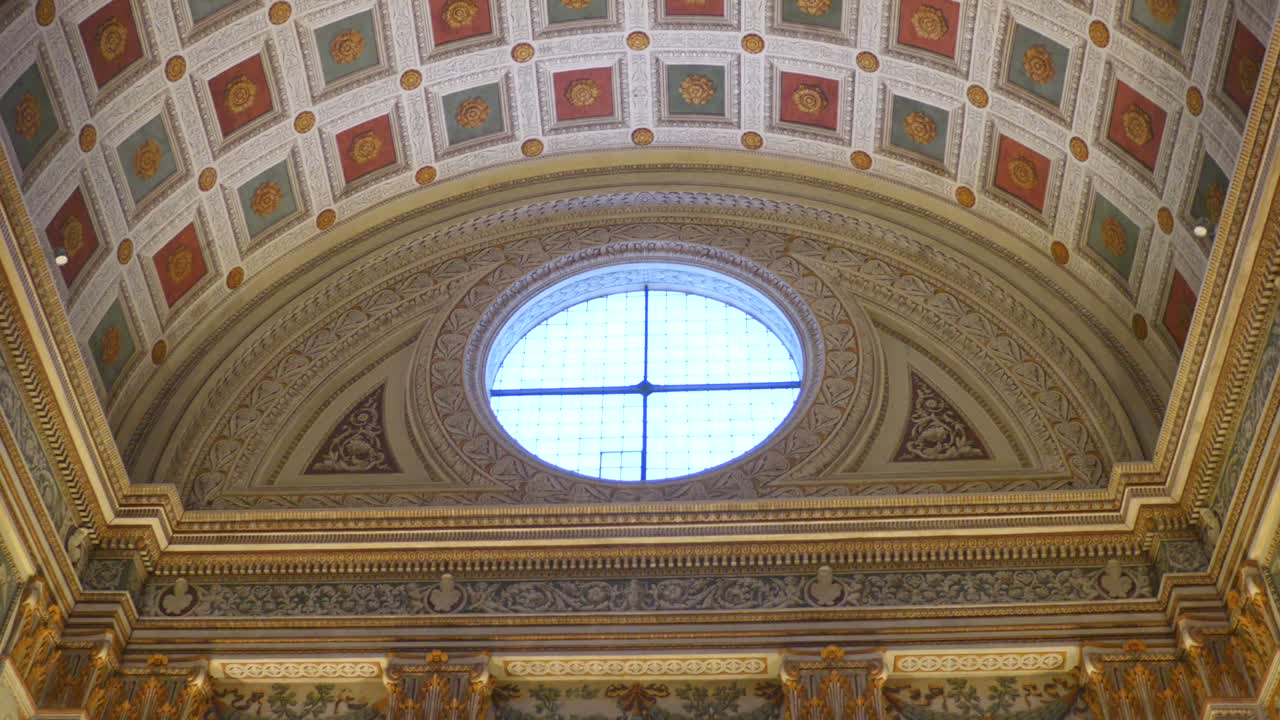The Basilica Of Sant'Andrea Roman Catholic In Mantova, Italy. Low Angle Shot