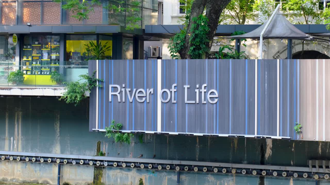 River of Life walkway alongside Klang River in capital city of Kuala Lumpur, Malaysia