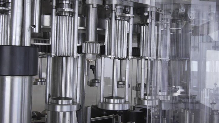 Mobile wine bottling and labelling machine components being tested without any bottles