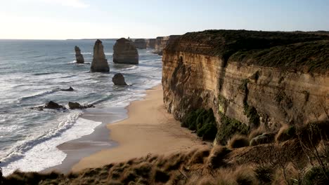 afternoon view of the high cliffs at the twelve apostles