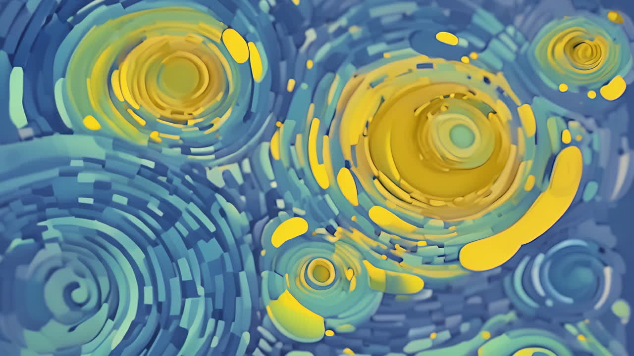 Abstract Swirling Art Inspired by The Starry Night