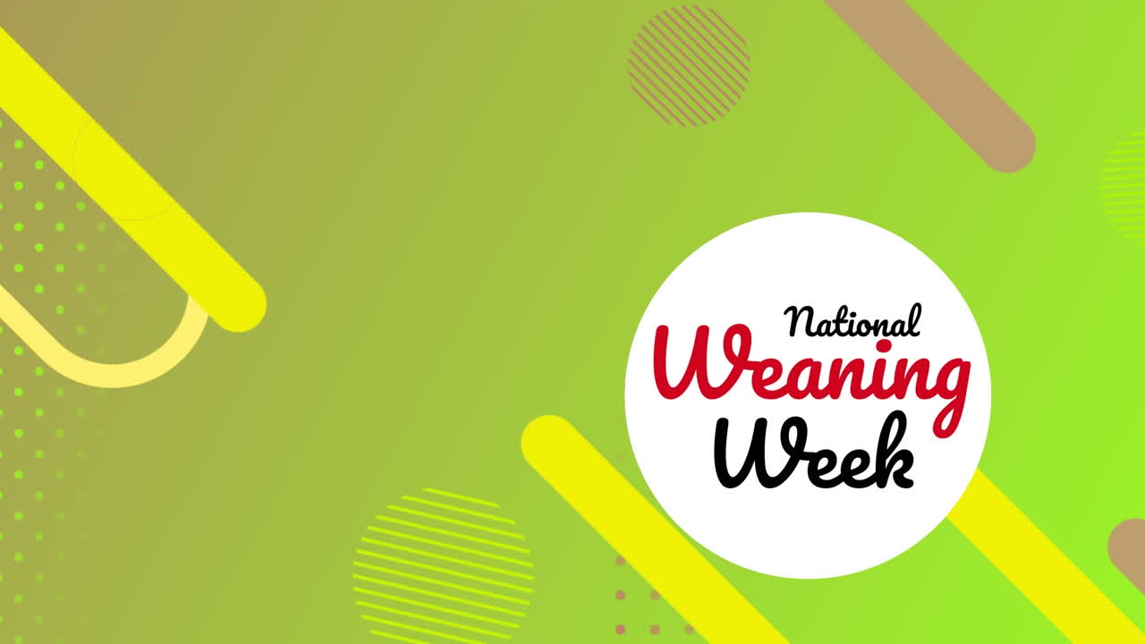 다채로운 모양 위에 있는 국가 단절 주간 텍스트의 애니메이션