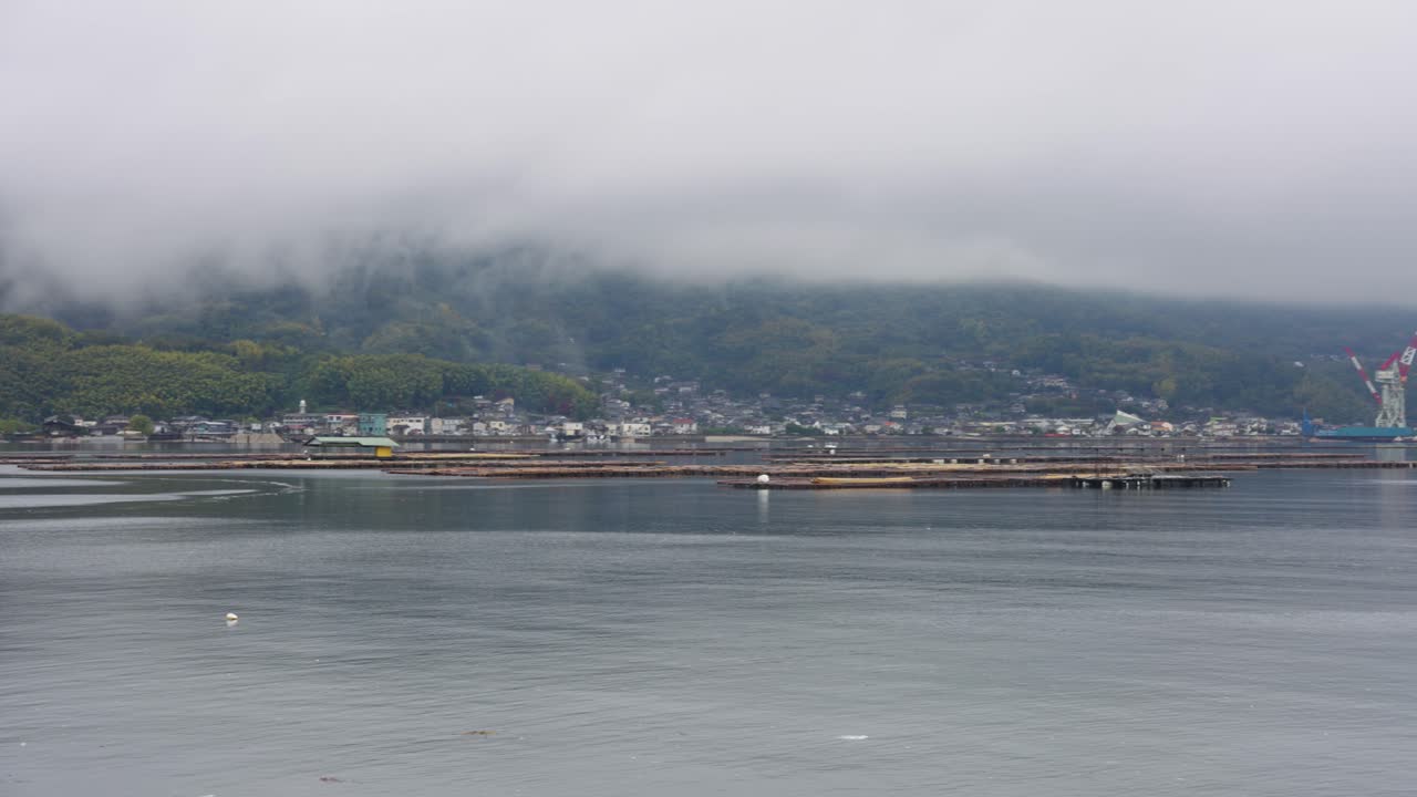 Japan Coastline of Hiroshima Prefecture, Etajima Oyster Farms and Port