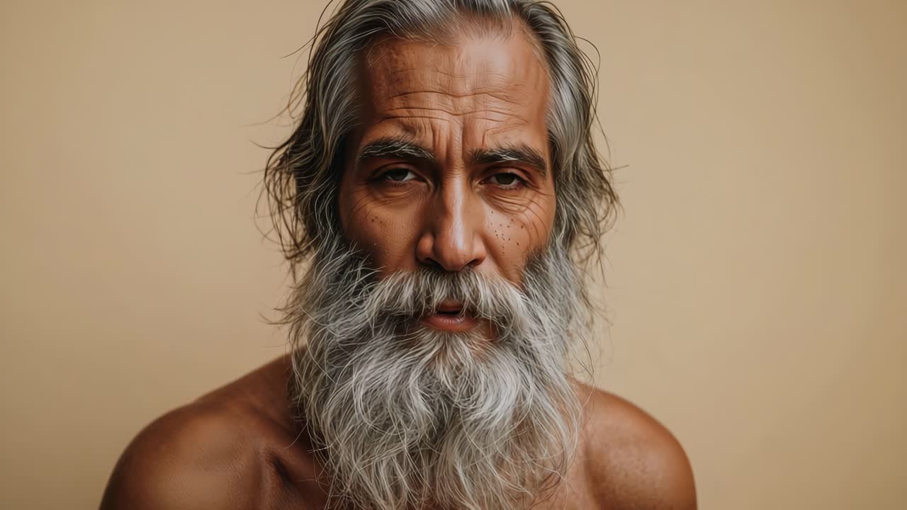 retrato de un anciano con barba