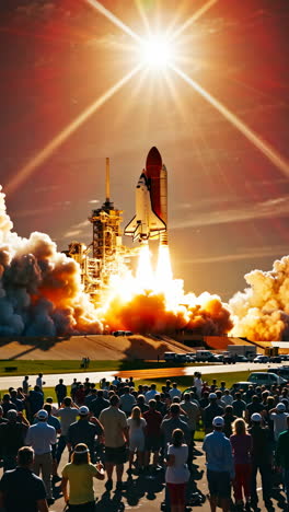 spectators witness a powerful space shuttle launch