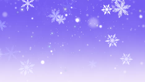 fall white snowflakes and snow in purple night sky