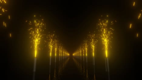neon fireworks tunnel