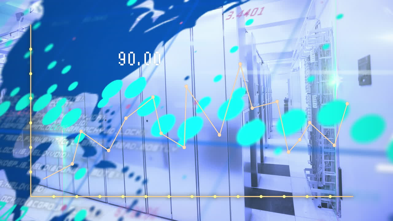 Animation of data processing over computer servers