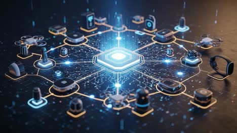 exploring the digital nexus: a glimpse into an intricate network of connected devices highlighting the future of technology and innovation