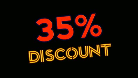 black friday sale discount 35 percent text animation motion graphics on black background black friday,big sale event for shop,retail, resort,bar display promotion business concept