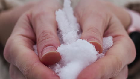 hands with snow