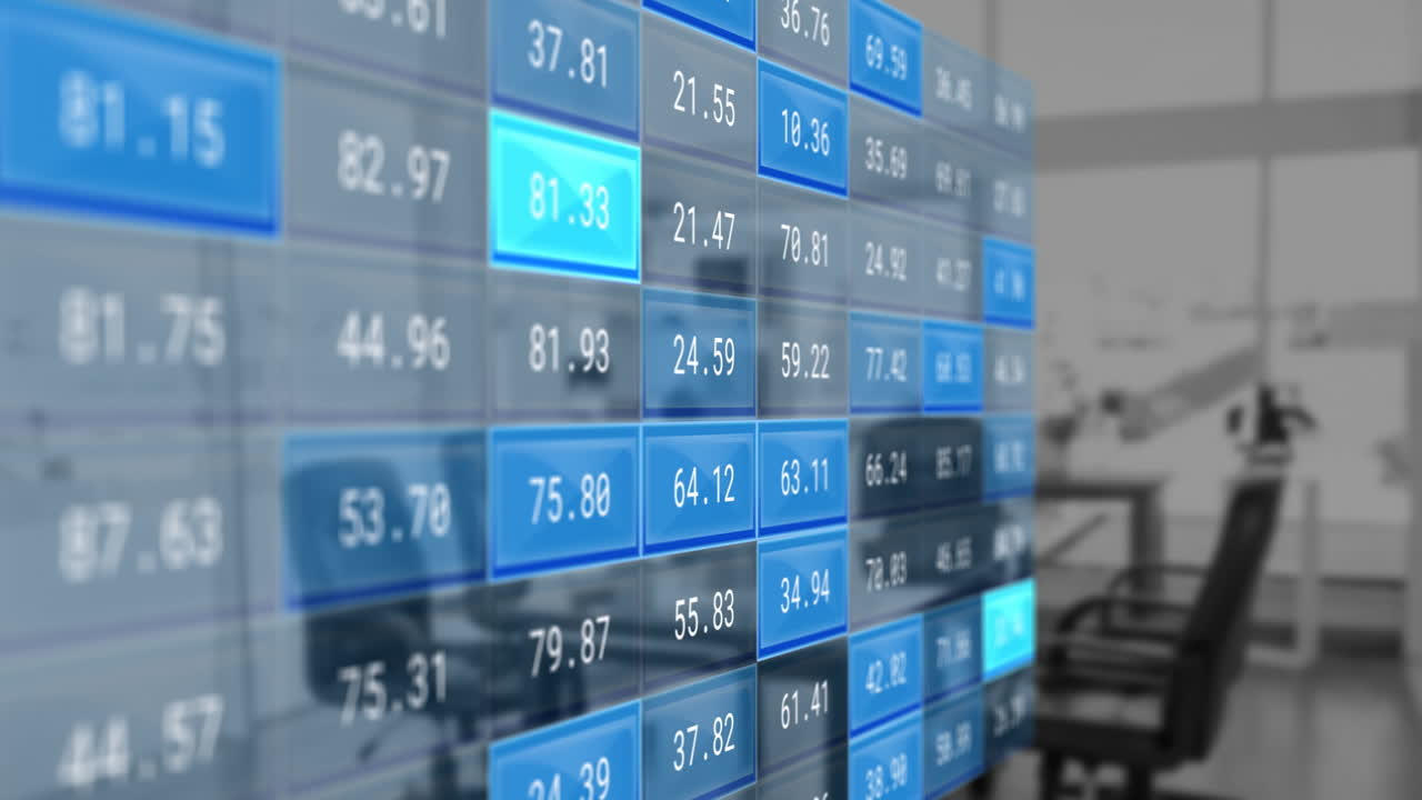 オフィス上でのデータ処理のアニメーション