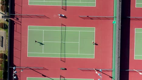 aerial view of tennis courts