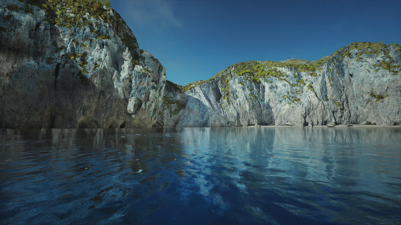 멋진 바위 큰 절벽과 바다의 파노라마 전망