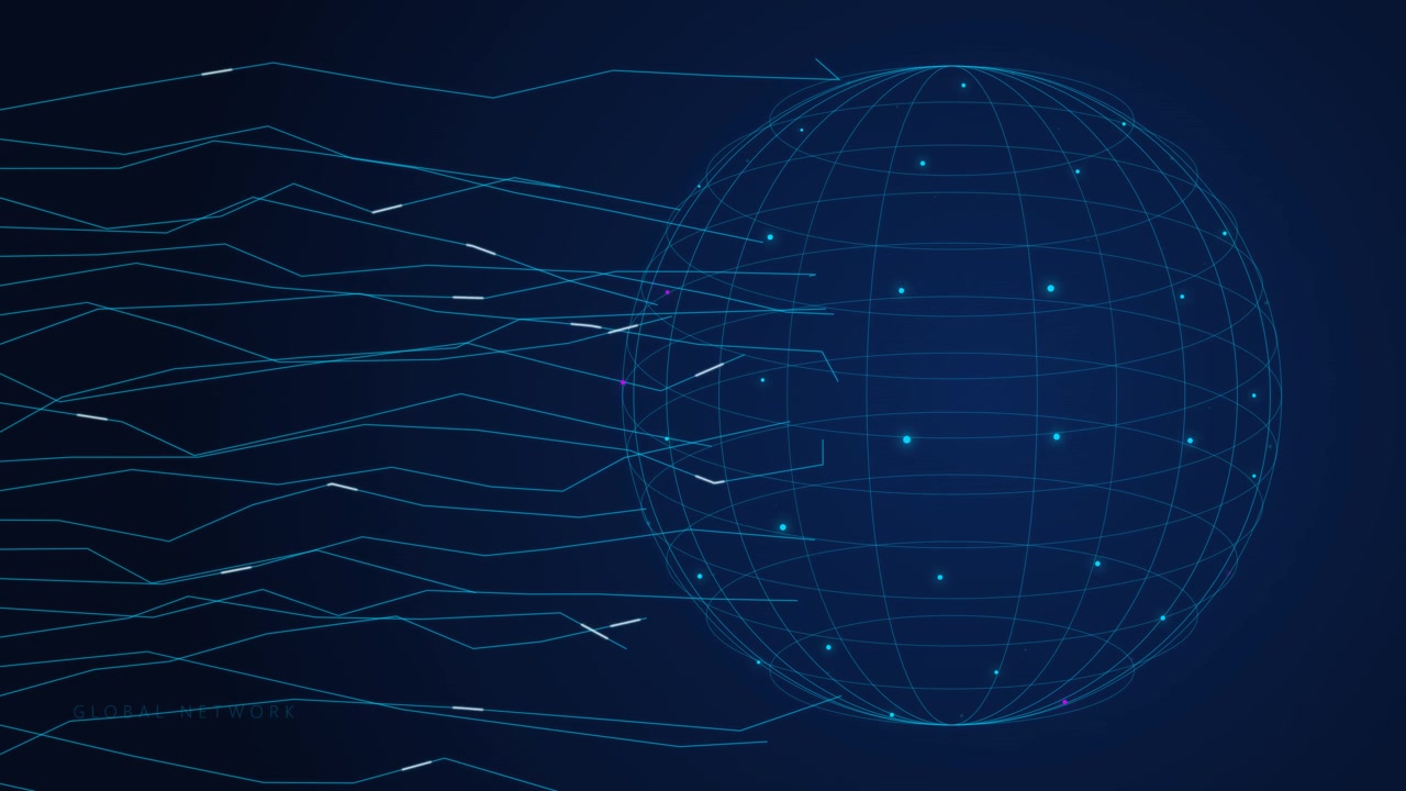 Digital Globe with Data Flow Lines and Network Connections