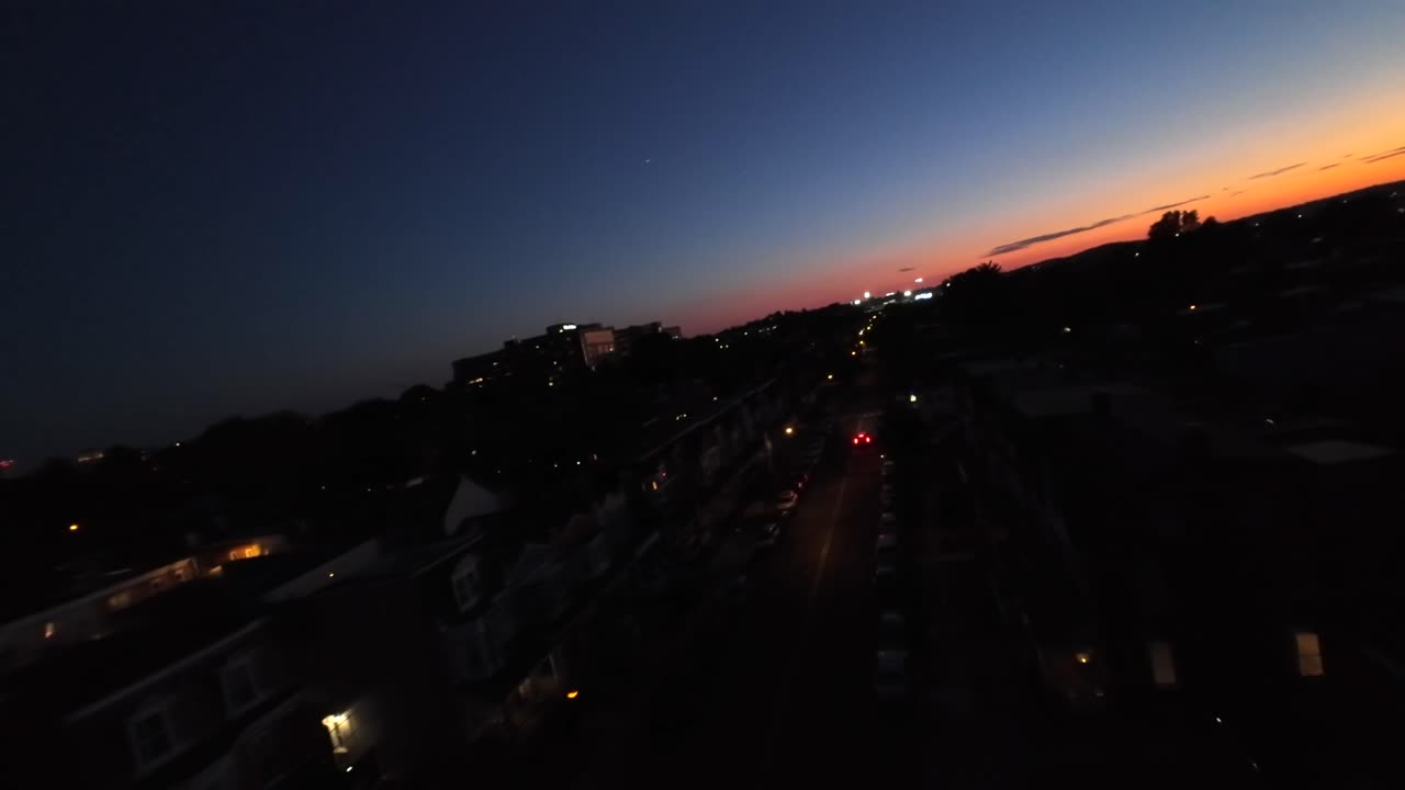 Ciudad estadounidense de noche