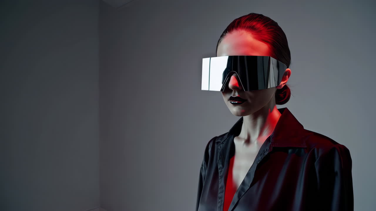 Futuristic Woman with Visor Sunglasses