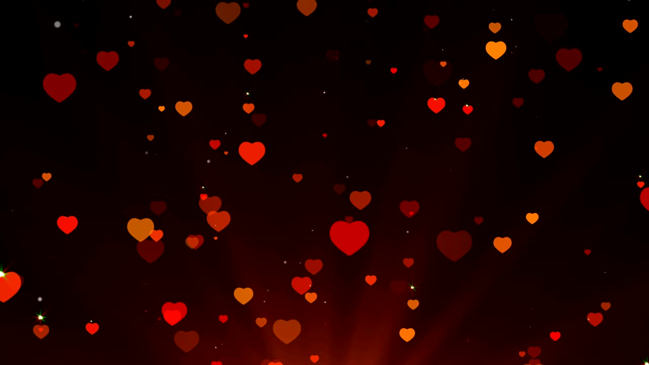 el fondo de los corazones, el amor y la boda, la animación en bucle.