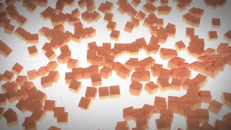 Animation of moving tile wall over white background