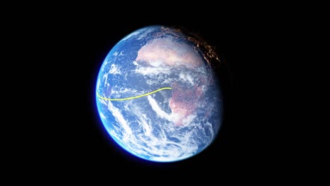 viajando alrededor de la tierra planeta globo