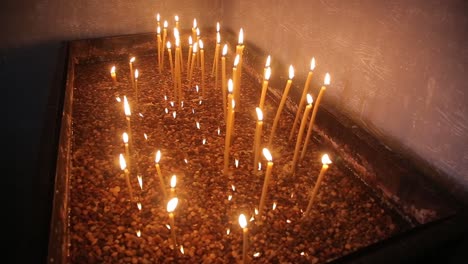 candles in a tray