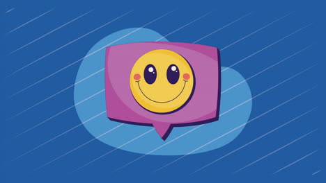 cara sonriente en la burbuja de habla