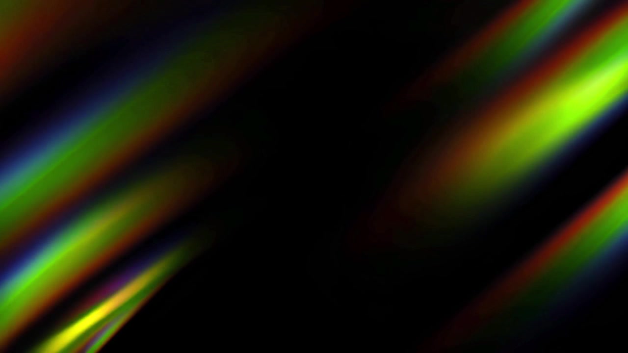 Fughe di Luce Astratte e Prismi Arcobaleno su Sfondo Nero